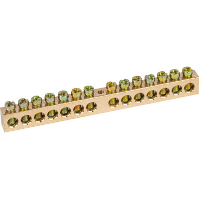 Шина ЭРА NO-12233 PEN земля-ноль 8x12мм 14/1 латунная крепеж по центру Б0047248