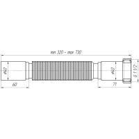 Гофра АНИ Пласт с гайкой, 1 1/2x40, 320-730 мм K104 025-0641