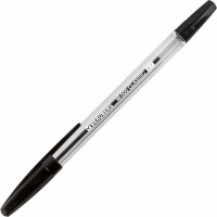 Ручка BRAUBERG шариковая M-500 CLASSIC ЧЕРНАЯ корпус прозрачный, узел 0,7 мм, линия 0,35 мм 50 шт 143445