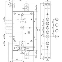 Врезной двухсистемный замок MOTTURA 54.797-S (левый) (без накладок), ключ 60 мм 30481