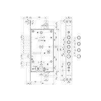 Врезной двухсистемный замок MOTTURA 54.787, (без накладок) ключ 60 мм 30815