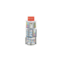 Настольная стойка-вертушка BRAUBERG 68x28 см, 20 крючков, 3 вращающихся ряда 505911