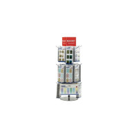 Настольная стойка-вертушка BRAUBERG 68x28 см, 20 крючков, 3 вращающихся ряда 505911