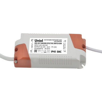 Uniel UED-ULP-36W/MB EFFECTIVE SWITCH DIM Блок питания диммируемый для светодиодных панелей ULP-36W UL-00006491