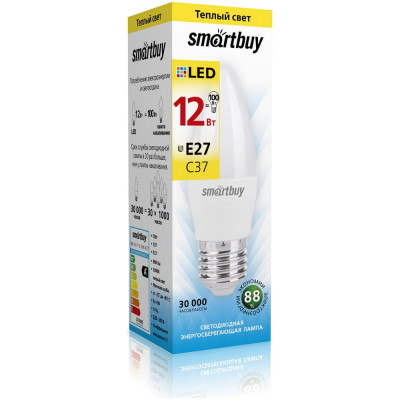 Smartbuy Лампа LED SBL-C37-12-30K-E27