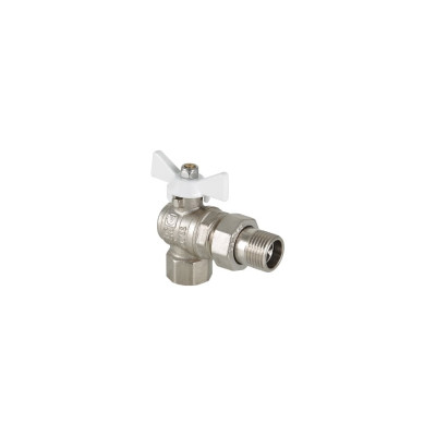 VALTEC Кран шар. BASE угловой с полусгоном 3/4 вн.-нар. белая рукоятка VT.228.NW.05