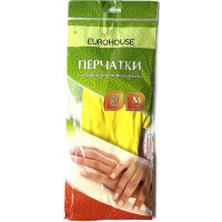 Латексные перчатки с хлопковым напылением EUROHOUSE, р. M, 3701