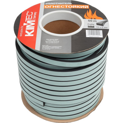 Уплотнитель KIM TEC SD-139N/4-850, 15х8 мм, огнестойкий, черный, 50 м 04-14-62 11592219