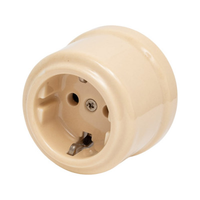 Розетка TDM ELECTRIC фарфоровая 2П+З 16А 250В сл. кость «Болонь» SQ1820-0312
