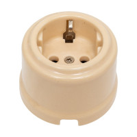 Розетка TDM ELECTRIC фарфоровая 2П+З 16А 250В сл. кость «Болонь» SQ1820-0312