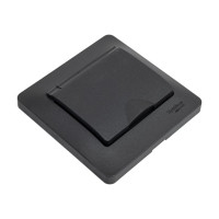 Розетка Systeme Electric Glossa Антрацит с/з со шторками с крышкой, 16А, IP20 в сборе SE GSL000746