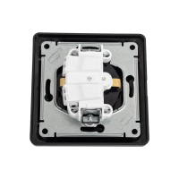 Розетка Systeme Electric Glossa Антрацит с/з со шторками с крышкой, 16А, IP20 в сборе SE GSL000746