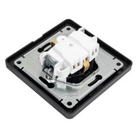Розетка Systeme Electric Glossa Антрацит с/з со шторками с крышкой, 16А, IP20 в сборе SE GSL000746