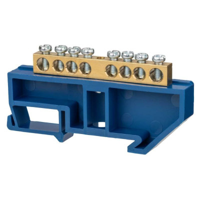 Шина TDM ELECTRIC "N" нулевая, с изолятором, на DIN-рейку, 6x9мм, стойка бол. 8 групп, SQ0801-0027