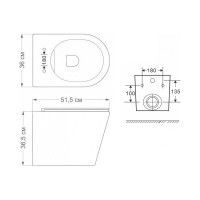 Подвесной унитаз Teymi Solli безободковый, сиденье микролифт T40201 ЦБ-00259927