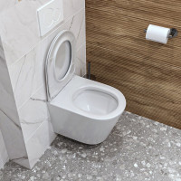 Подвесной унитаз Teymi Solli безободковый, сиденье микролифт T40201 ЦБ-00259927