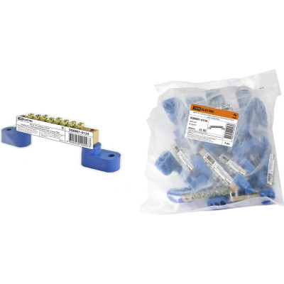 Нулевая шина TDM 6х9мм, на двух угловых изоляторах, 8 групп, инд. стикер SQ0801-0134