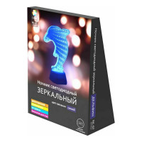 Светодиодный зеркальный ночник OGM дельфин, синий, 3хАА, пластик,130х72х190мм NL-07