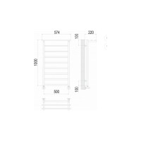 Полотенцесушитель водяной Terminus & Контур с полкой П9 500x1000 4670078529749