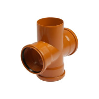 Крестовина РемоКолор наружная канализация, рыжая, 110 мм 143-265