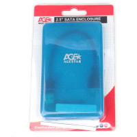 Внешний корпус AgeStar USB 3.0 2.5" SATAIII HDD/SSD, USB 3.0, пластик, синий, 3UBCP3 (BLUE)