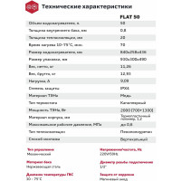 Электрический водонагреватель Grosetto Flat-50 50 л, плоский, нержавеющая сталь (1300+700)W 2041252 GRFlat-50