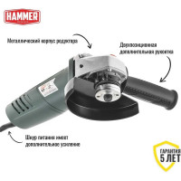Угловая шлифмашина Hammer USM1050A 28444 736309