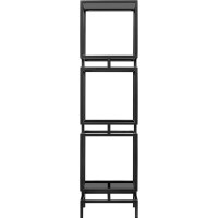 Стеллаж GreenWeen CUBIC-3, черный каркас, полки тонированное стекло, 1505x400x400 GW-CUBIC-3-B-G