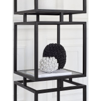 Стеллаж GreenWeen CUBIC-3, черный каркас, полки тонированное стекло, 1505x400x400 GW-CUBIC-3-B-G