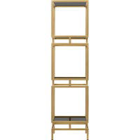 Стеллаж GreenWeen CUBIC-3, золотой каркас, полки тонированное стекло, 1505x400x400 GW-CUBIC-3-G-G