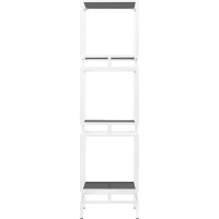 Стеллаж GreenWeen CUBIC-3, белый каркас, полки тонированное стекло, 1505x400x400 GW-CUBIC-3-W-G