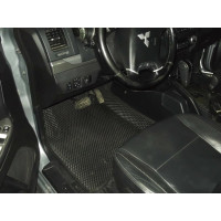 Ковры в салон автомобиля Eva Smart mitsubishi pajero (montero) iv вариант макси 3d 2006 - эва сота коричневые c коричневой окантовкой 2519-A6A6-S