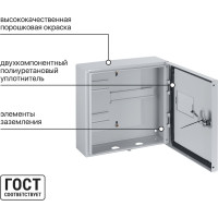 Учетно-распределительный щит ЩУ-3ф/ 3+4мод IP54 300х300х124 Народный TDM ELECTRIC SQ0905-2502