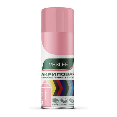 Аэрозольная акриловая краска Veslee RAL 3015 розовая 270гр V3015