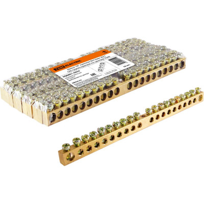 Шина TDM ELECTRIC N нулевая 8х12мм 20/1 20 групп/крепеж по центру SQ0801-0054