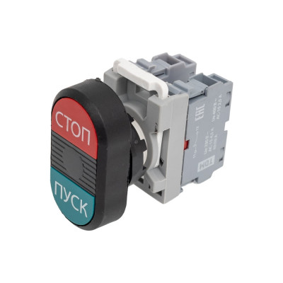 Кнопка TDM ELECTRIC двойная mpd4-11в (зеленая/красная) в сборе d22мм (пуск/стоп) SQ0747-0045
