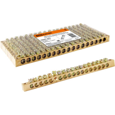 Нулевая шина "n" TDM ELECTRIC 6x9мм 18/2 (18 групп/крепеж по краям) SQ0801-0062