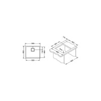 Мойка ALVEUS QUADRIx 50 GRANITAL+ ARCTIC-G11M 560x460x200 с сифоном 1133398 1128394