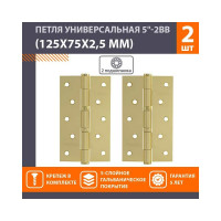 Универсальная петля НОРА-М 5"-2ВВ FHP PB латун.покр. 125х75х2,5 №2 11750