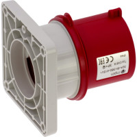 Встраиваемая вилка INPIN 32A/400V/3P+E/IP44, фланец 86x86 CA819
