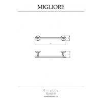 Полотенцедержатель Migliore MIRELLA L36 см, бронза 17183