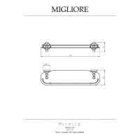 Полка c галереей Migliore MIRELLA L50 см, стекло матовое/бронза 17178