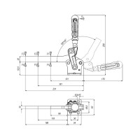 Прижим механический вертикальный для привариваемого винта KUKAMET, усилие 150 кг 241-4-D-C3