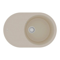 Мойка кухонная из кварцгранита Lemark LACHA 760 бежевый, комплектация: крепеж, сливная арматура с переливом в комплекте 9910056