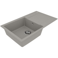 Мойка кухонная из кварцгранита Lemark IMANDRA 840 цвет: грей, комплектация: крепеж, сливная арматура с переливом арт. 9910033