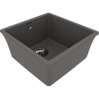 Кухонная мойка из кварцгранита Lemark SINARA 400-U цвет: серый шёлк комплектация: крепеж, сливная арматура с переливом в комплекте арт. 9910065