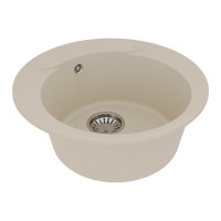 Кухонная мойка из кварцгранита Lemark SULA 550 цвет: бежевый комплектация: крепеж, сливная арматура с переливом в комплекте арт. 9910002