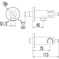 Подключение для душевого шланга Lemark с креплением для лейки, для LM1119C, LM1219C, хром LM1185C