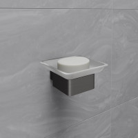 Мыльница Lemark SMOOTH LINE с держателем, графит 9746018