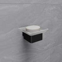 Мыльница Lemark SMOOTH LINE с держателем, чёрный 9742017
